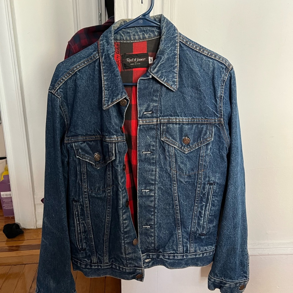Vintage denim jacket, unique interior - M
